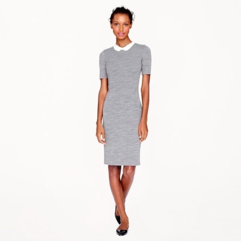J Crew Gray Peter Pan Collar Dress